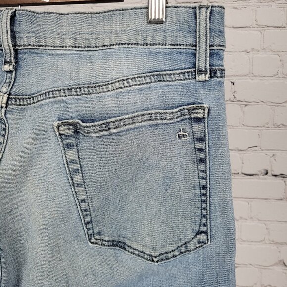 Rag & Bone Blue Denim Fit 2 Slim Straight Distressed Stretch Jeans 34x32 - Picture 15 of 16
